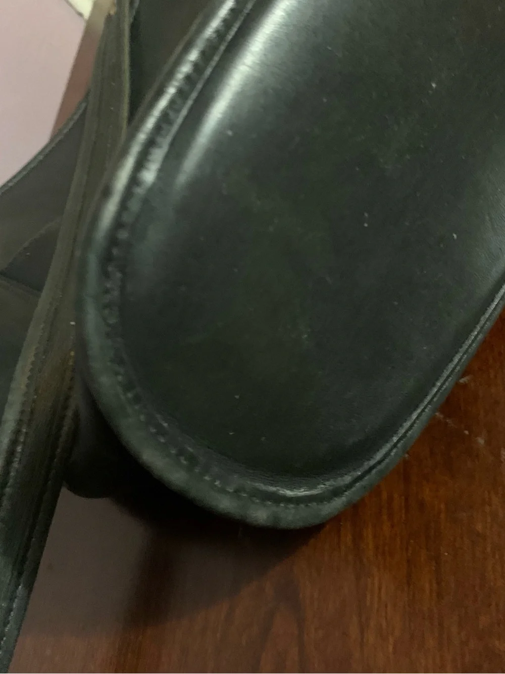 Vintage COACH Purse 9060 Black Leather Duffle Sac Shoulder Bag Hobo Bucket
